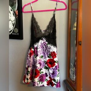 Victoria's Secret Black and Floral Chemise
